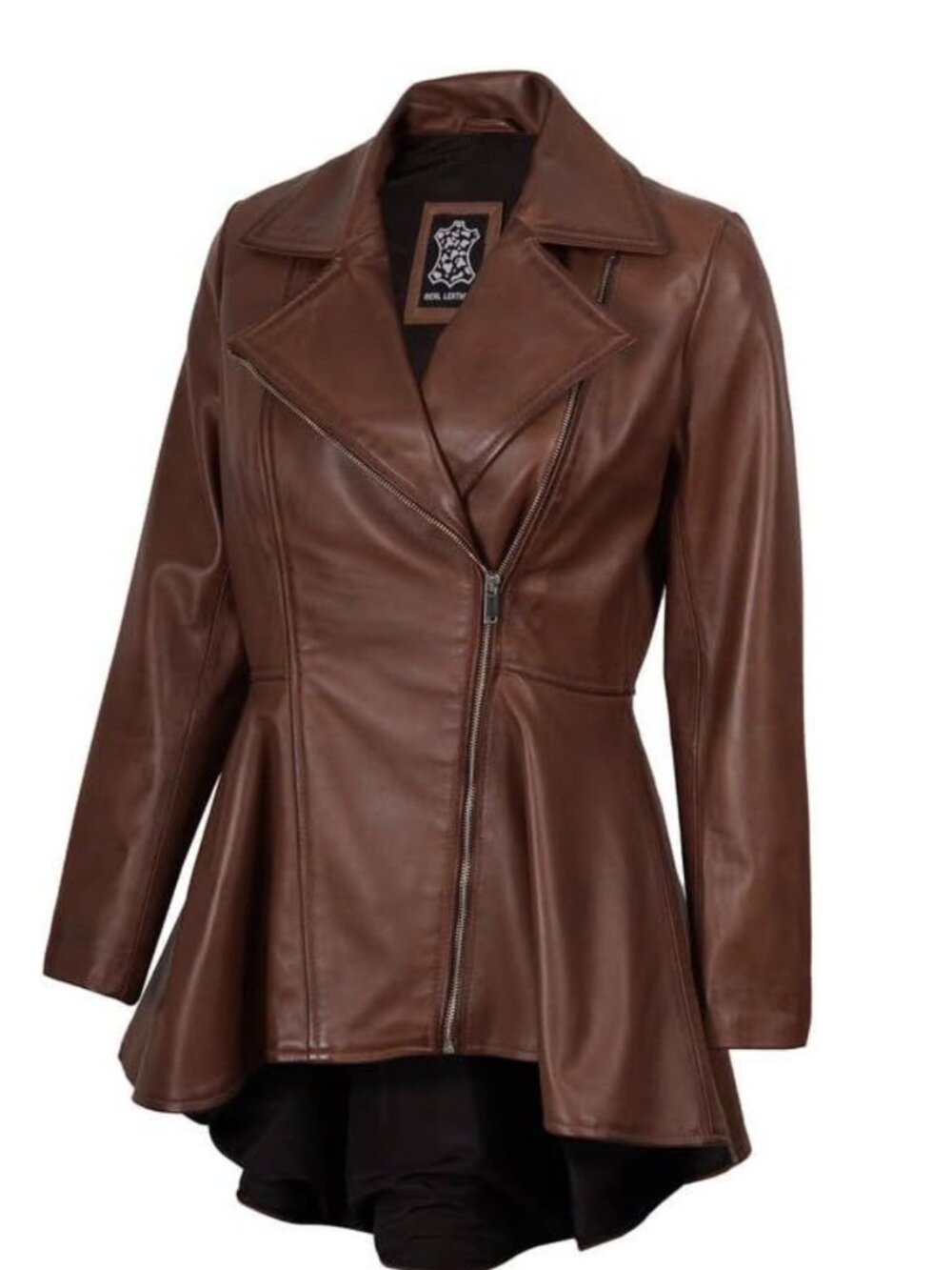 Blingsoul Real Womens Leather Jacket Jose Leather Cognac Wax Brown S